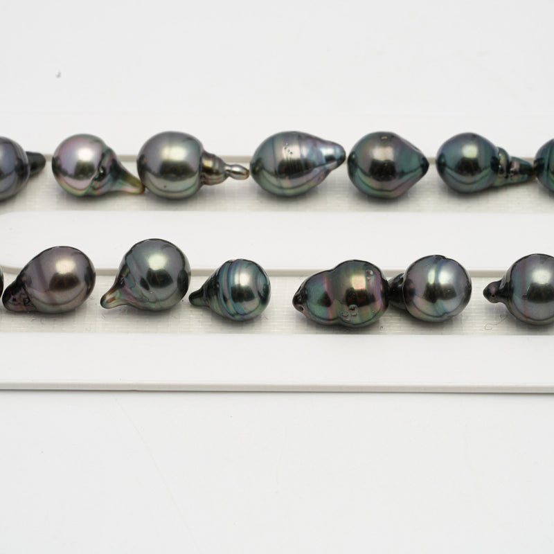 32pcs Green Mix 8-10mm - SBQ/CL AAA/AA Quality Tahitian Pearl Necklace NL1445 OR4