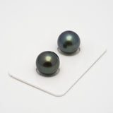 2pcs Dark 12.4-12.5mm - SR AAA/AA Quality Tahitian Pearl Pair ER1497