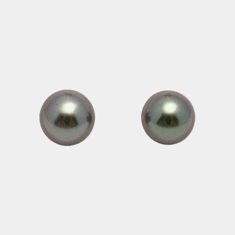 2pcs "High Luster" Light Cherry 9.7-9.9mm - SR/NR AA/AAA Quality Tahitian Pearl Pair ER1578 OR10