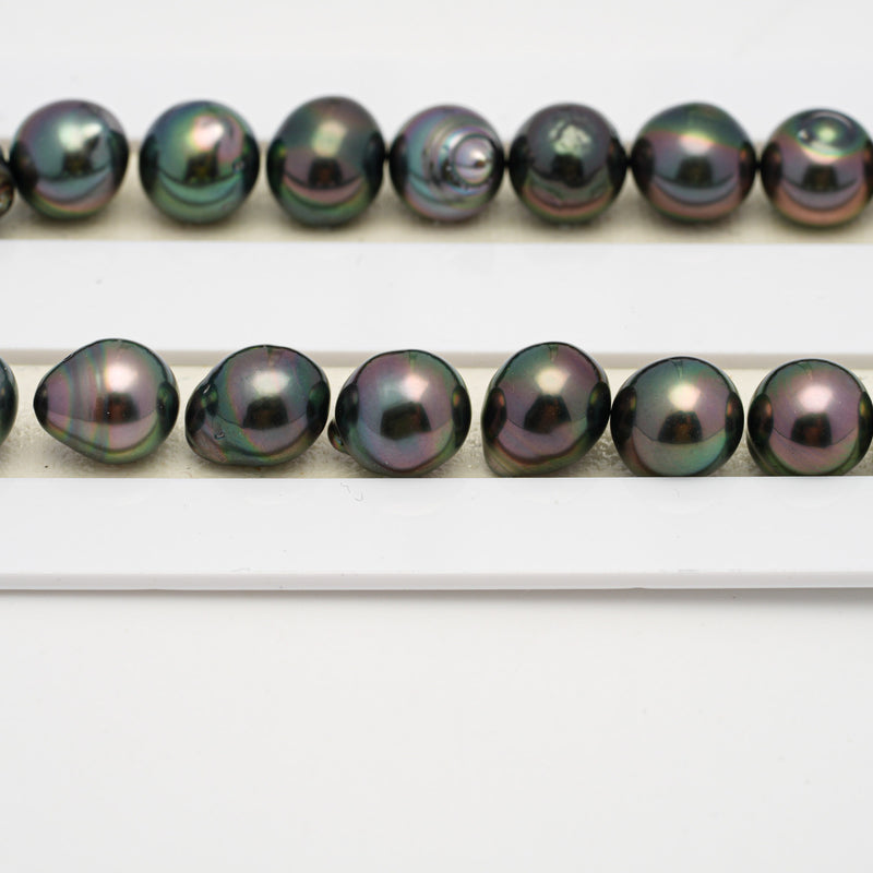 42pcs "High Luster" Peacock 8-10mm - SB AAA Quality Tahitian Pearl Necklace NL1507 THMIX2