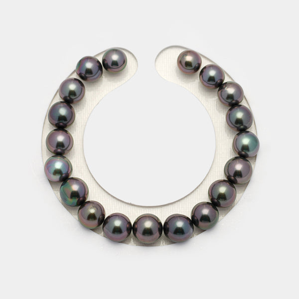 19pcs "High Luster" Green Cherry 8-10mm - RSR AAA Quality Tahitian Pearl Bracelet BR2150 OR6