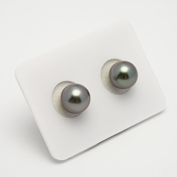 2pcs "High Luster" Light Cherry 9.7-9.9mm - SR/NR AA/AAA Quality Tahitian Pearl Pair ER1578 OR10