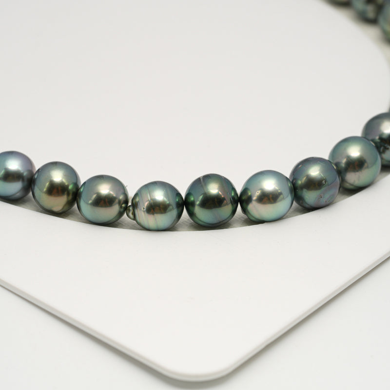 44pcs "High Luster" Green 8-11mm - SB AAA/AA Quality Tahitian Pearl Necklace NL1620 HL3