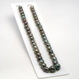 42pcs "High Luster" Peacock Green 8-12mm - CL/SB AAA/AA Quality Tahitian Pearl Necklace NL1495 THMIX1