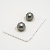 2pcs "High Luster" Light Cherry 9.7-9.9mm - SR/NR AA/AAA Quality Tahitian Pearl Pair ER1578 OR10