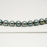 44pcs "High Luster" Green 8-11mm - SB AAA/AA Quality Tahitian Pearl Necklace NL1620 HL3