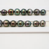 42pcs "High Luster" Peacock Green 8-12mm - CL/SB AAA/AA Quality Tahitian Pearl Necklace NL1495 THMIX1