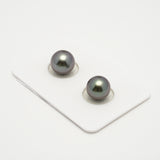 2pcs "High Luster" Light Cherry 9.7-9.9mm - SR/NR AA/AAA Quality Tahitian Pearl Pair ER1578 OR10