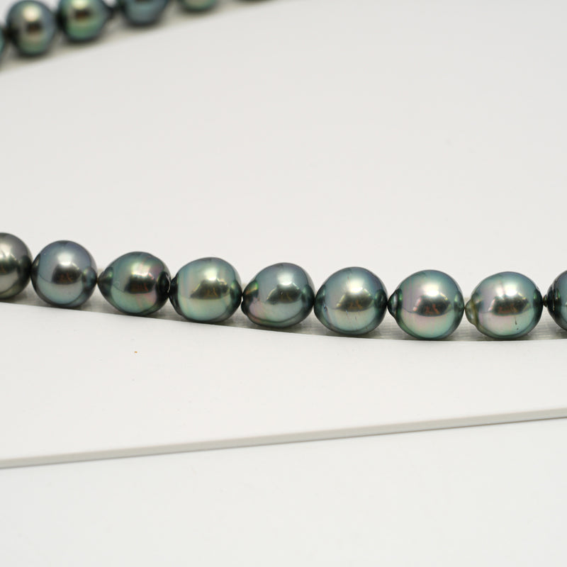 44pcs "High Luster" Green 8-11mm - SB AAA/AA Quality Tahitian Pearl Necklace NL1620 HL3