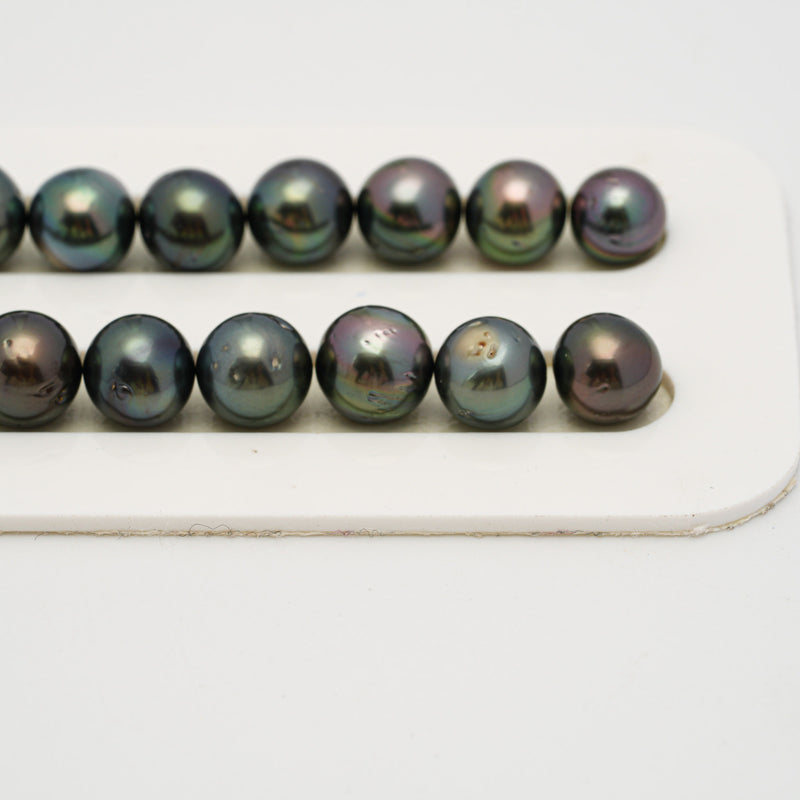 40pcs Multicolor 8-11mm - SR AA Quality Tahitian Pearl Necklace NL1550 THMIX3