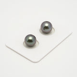 2pcs "High Luster" Light Cherry 9.7-9.9mm - SR/NR AA/AAA Quality Tahitian Pearl Pair ER1578 OR10