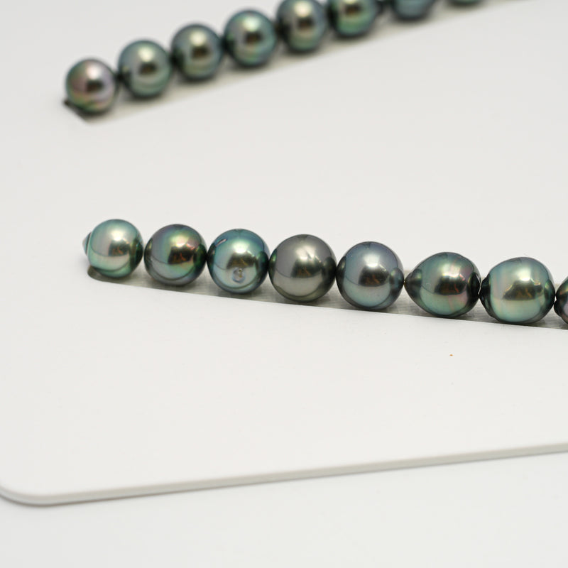 44pcs "High Luster" Green 8-11mm - SB AAA/AA Quality Tahitian Pearl Necklace NL1620 HL3