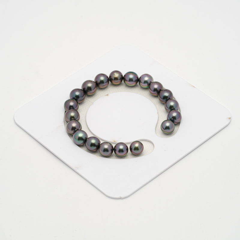 19pcs "High Luster" Green Cherry 8-10mm - RSR AAA Quality Tahitian Pearl Bracelet BR2150 OR6