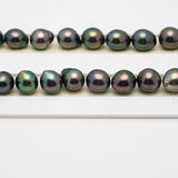 42pcs "High Luster" Peacock 8-10mm - SB AAA Quality Tahitian Pearl Necklace NL1507 THMIX2