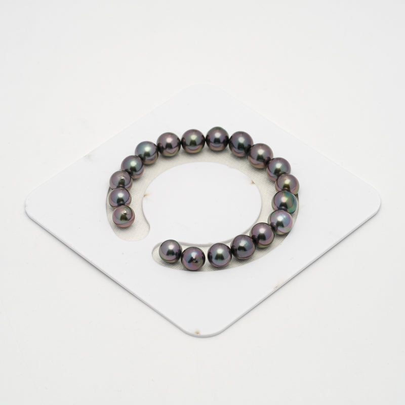 19pcs "High Luster" Green Cherry 8-10mm - RSR AAA Quality Tahitian Pearl Bracelet BR2150 OR6