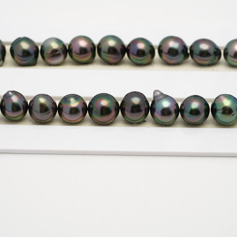 42pcs "High Luster" Peacock 8-10mm - SB AAA Quality Tahitian Pearl Necklace NL1507 THMIX2