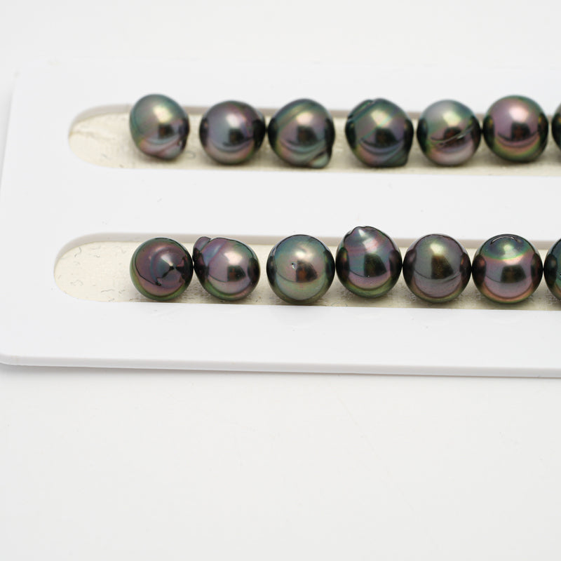 42pcs "High Luster" Peacock 8-10mm - SB AAA Quality Tahitian Pearl Necklace NL1507 THMIX2