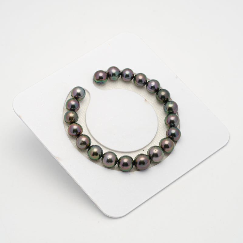 20pcs "High Luster" Peacock 8-10mm - SR/NR AAA Quality Tahitian Pearl Bracelet BR2151 OR6