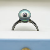 "Queen" Pearl Ring: Royal Tahitian Pearl Jewelry Gift - SHM971 OR8