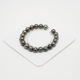 20pcs "High Luster" Peacock 8-10mm - SR/NR AAA Quality Tahitian Pearl Bracelet BR2151 OR6