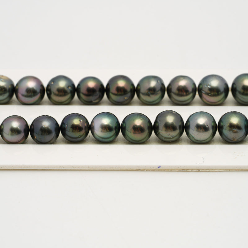 40pcs Multicolor 8-11mm - SR AA Quality Tahitian Pearl Necklace NL1550 THMIX3