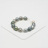 13pcs Multicolor 9-11mm - CL AA/AAA Quality Tahitian Pearl Bracelet BR2111 OR8