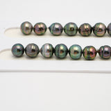 42pcs "High Luster" Peacock Green 8-12mm - CL/SB AAA/AA Quality Tahitian Pearl Necklace NL1495 THMIX1