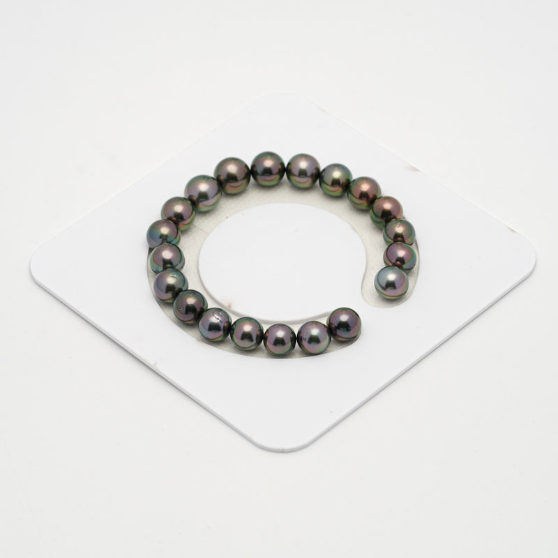 20pcs "High Luster" Peacock 8-10mm - SR/NR AAA Quality Tahitian Pearl Bracelet BR2151 OR6