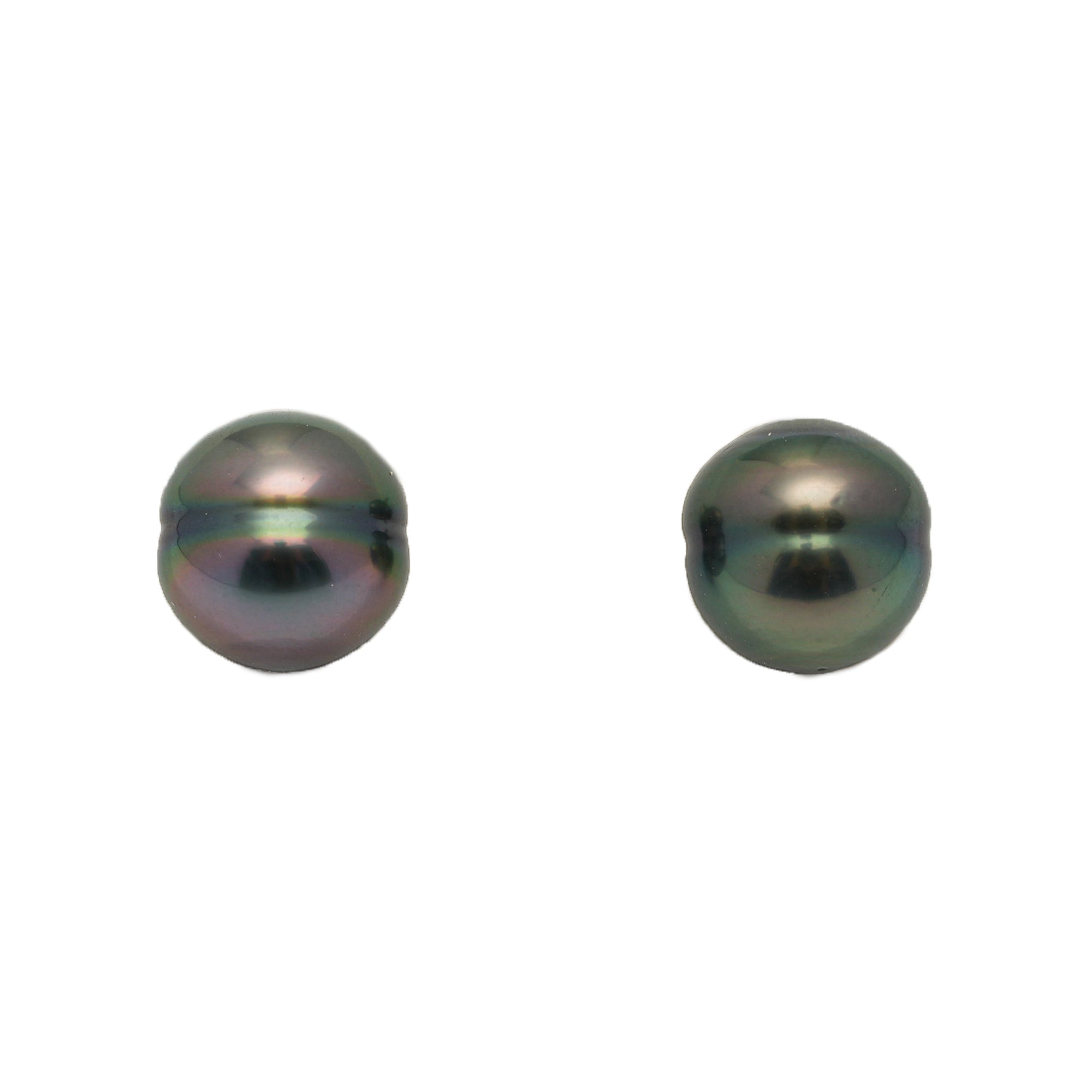 2pcs "High Luster" Multicolor 9.9-10mm - CL AAA/TOP Quality Tahitian Pearl Pair ER1860 LP1