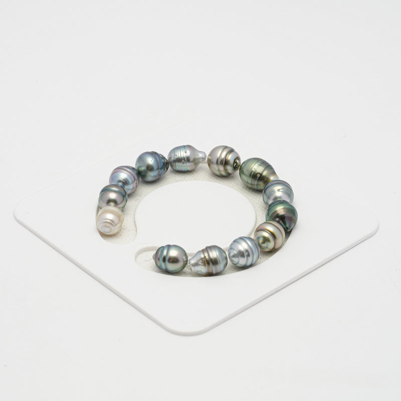 13pcs Multicolor 9-11mm - CL AA/AAA Quality Tahitian Pearl Bracelet BR2111 OR8