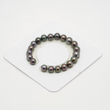 20pcs "High Luster" Peacock 8-10mm - SR/NR AAA Quality Tahitian Pearl Bracelet BR2151 OR6