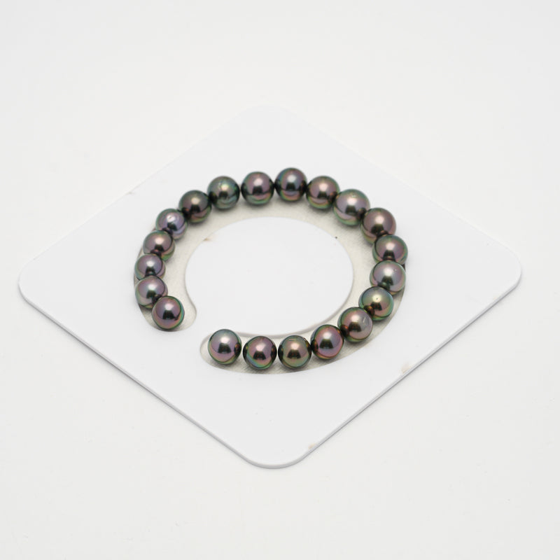 20pcs "High Luster" Peacock 8-10mm - SR/NR AAA Quality Tahitian Pearl Bracelet BR2151 OR6