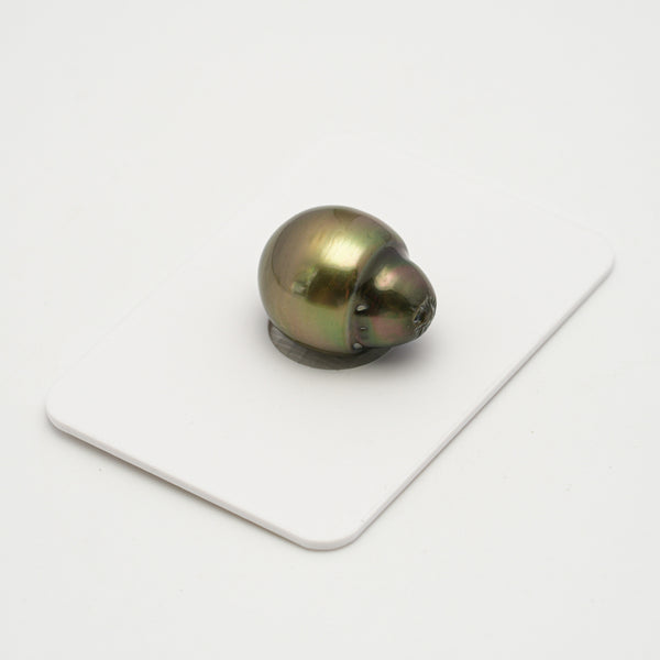 1pcs "High Luster" Yellow Green 13.6mm - SB AAA Quality Tahitian Pearl Single LP2121 OR10