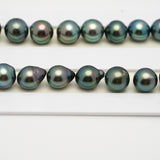 41pcs "High Luster" Blue Green 9-10mm - SB AAA/AA Quality Tahitian Pearl Necklace NL1508 THMIX2.6