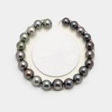 21pcs "High Luster" Green Cherry 8-10mm - SR AAA/TOP Quality Tahitian Pearl Bracelet BR2152 OR6