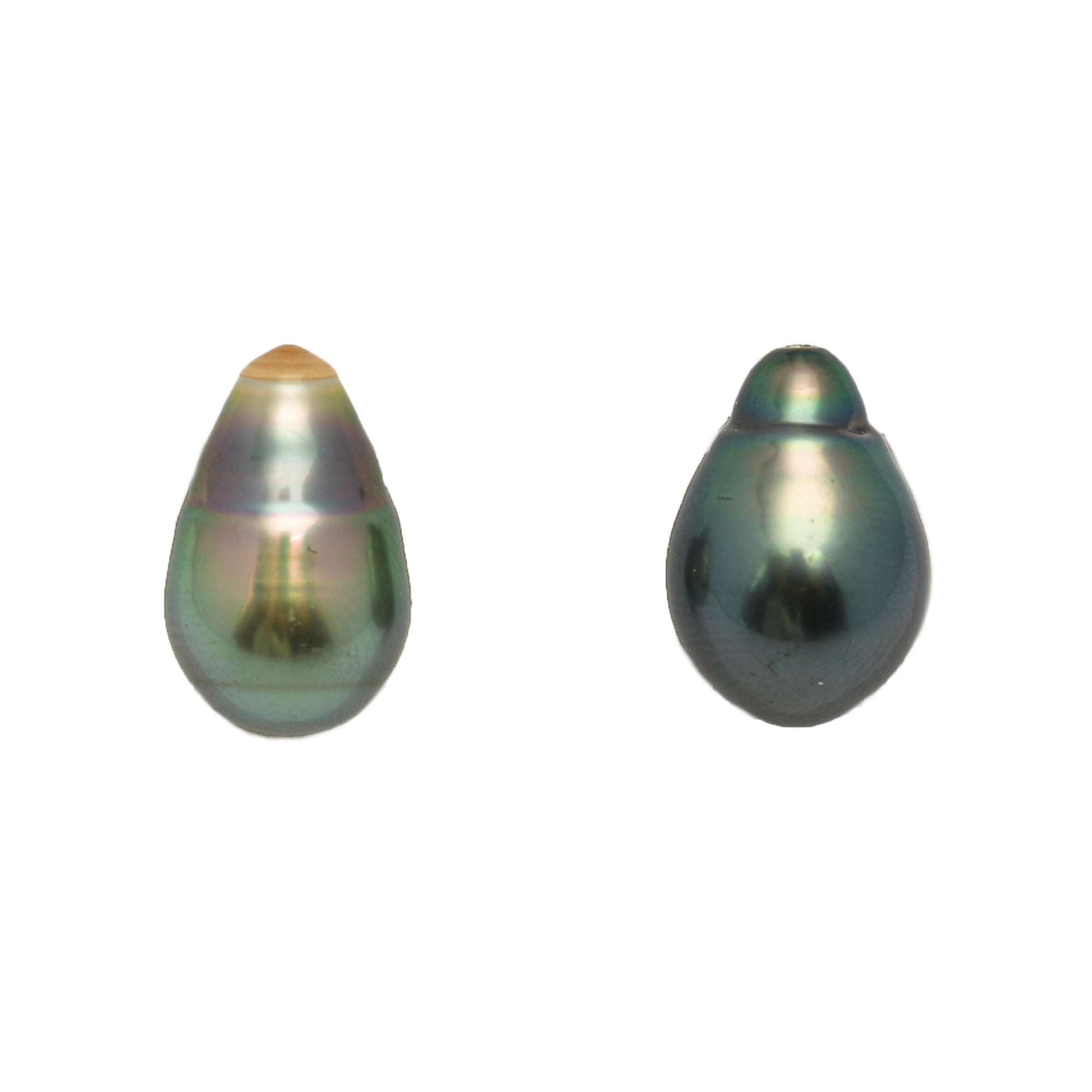 2pcs "High Luster" Multicolor 9.3-10mm - SB AAA Quality Tahitian Pearl Pair ER1874 LP1
