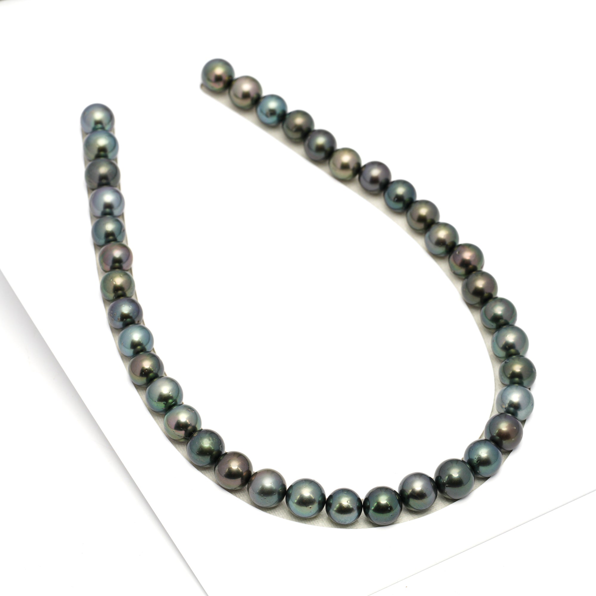 38pcs Green Mix 11-12mm - RSR AA/AAA Quality Tahitian Pearl Necklace NL1655