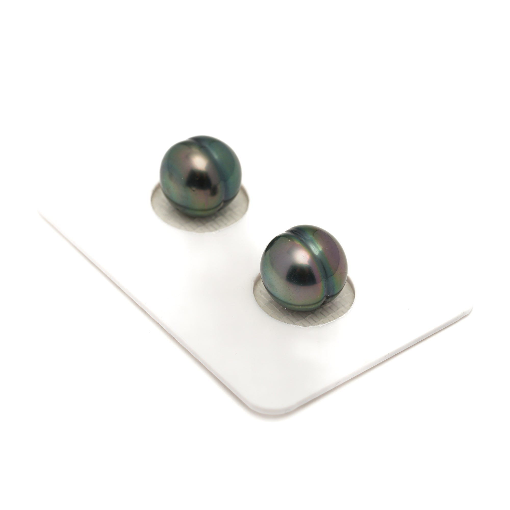 2pcs "High Luster" Multicolor 9.9-10mm - CL AAA/TOP Quality Tahitian Pearl Pair ER1860 LP1