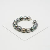 14pcs Light Green 11-14mm - CL AAA/AA Quality Tahitian Pearl Bracelet BR2112 OR8