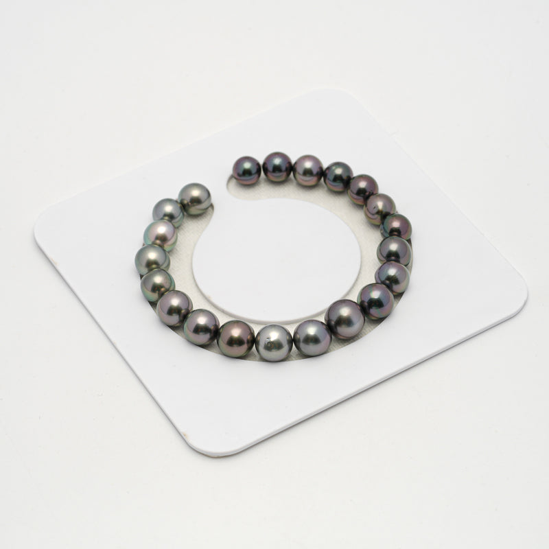 21pcs "High Luster" Green Cherry 8-10mm - SR AAA/TOP Quality Tahitian Pearl Bracelet BR2152 OR6