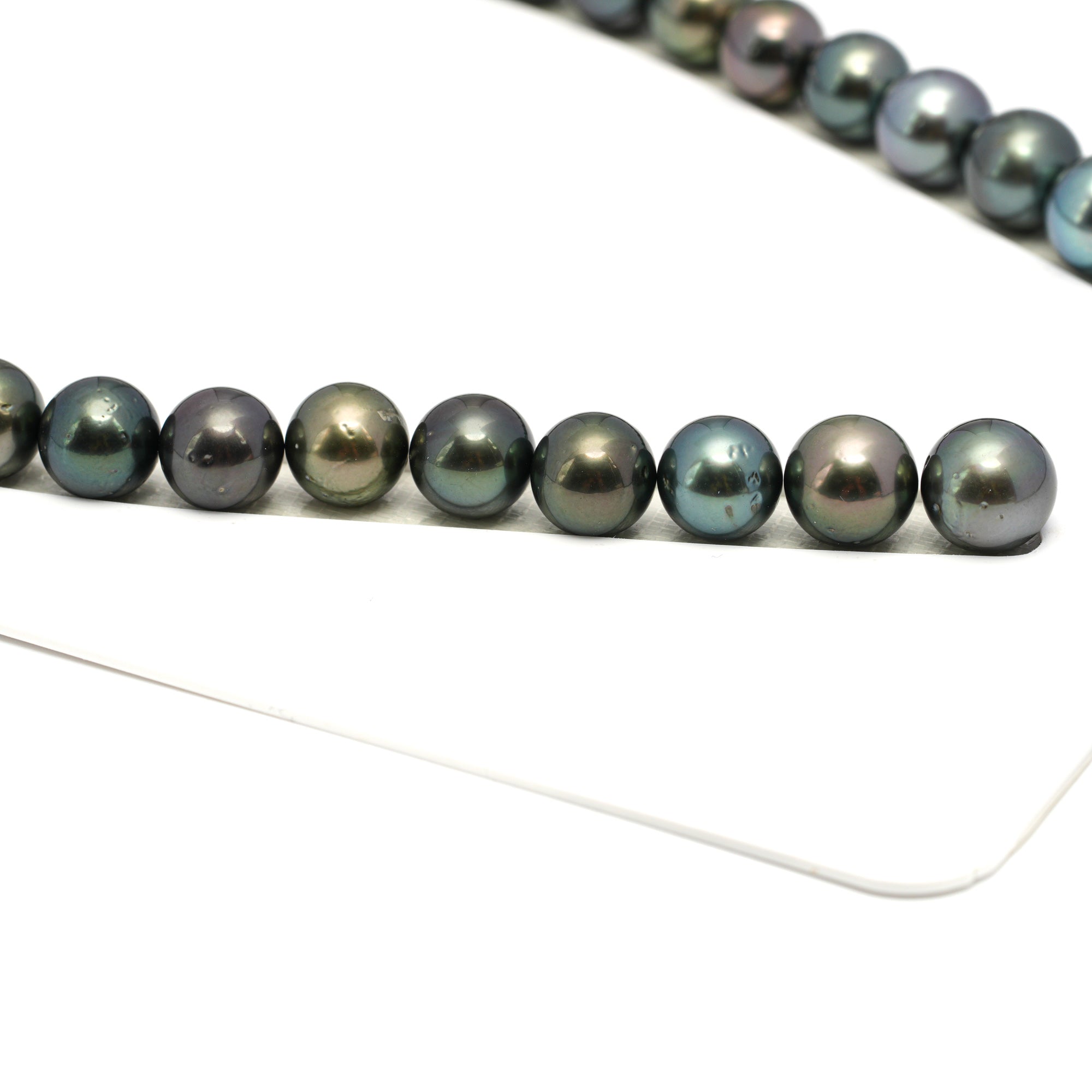 38pcs Green Mix 11-12mm - RSR AA/AAA Quality Tahitian Pearl Necklace NL1655