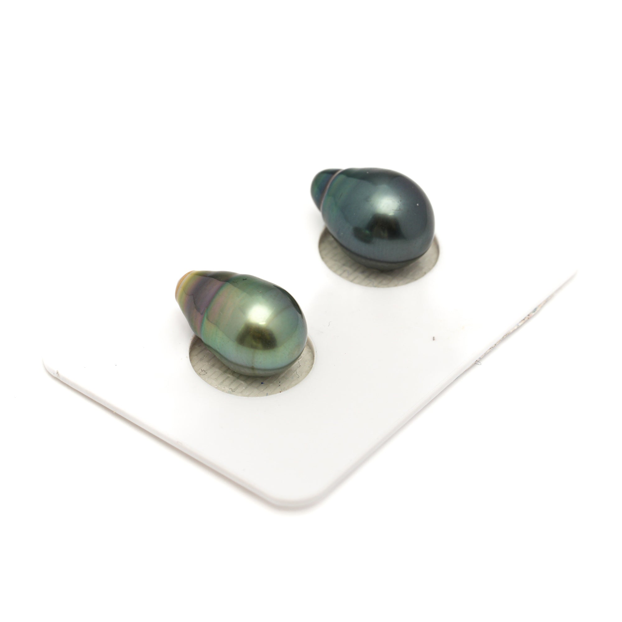 2pcs "High Luster" Multicolor 9.3-10mm - SB AAA Quality Tahitian Pearl Pair ER1874 LP1