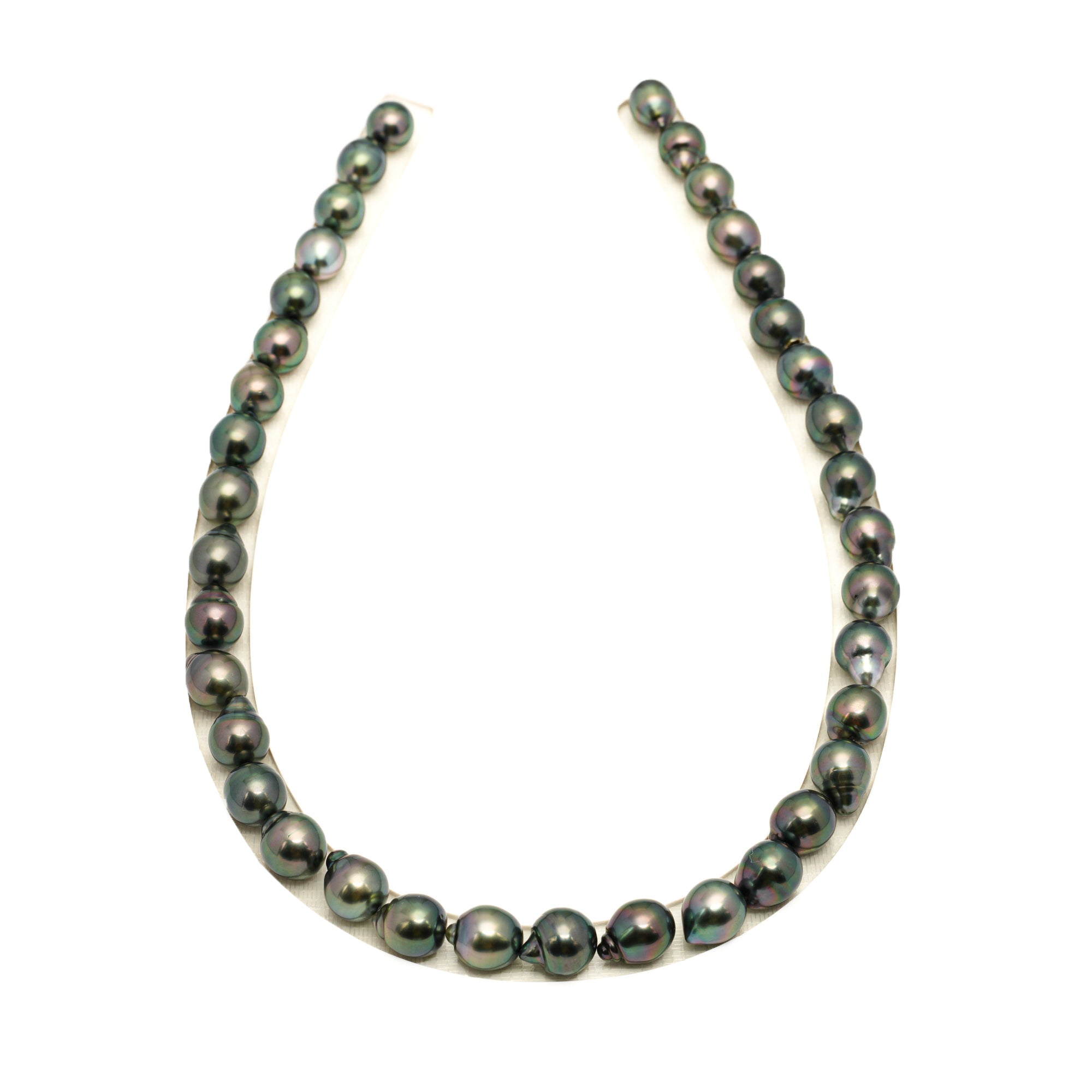 37pcs Green 8-11mm - SB AAA/TOP Quality Tahitian Pearl Necklace NL1786 LP2