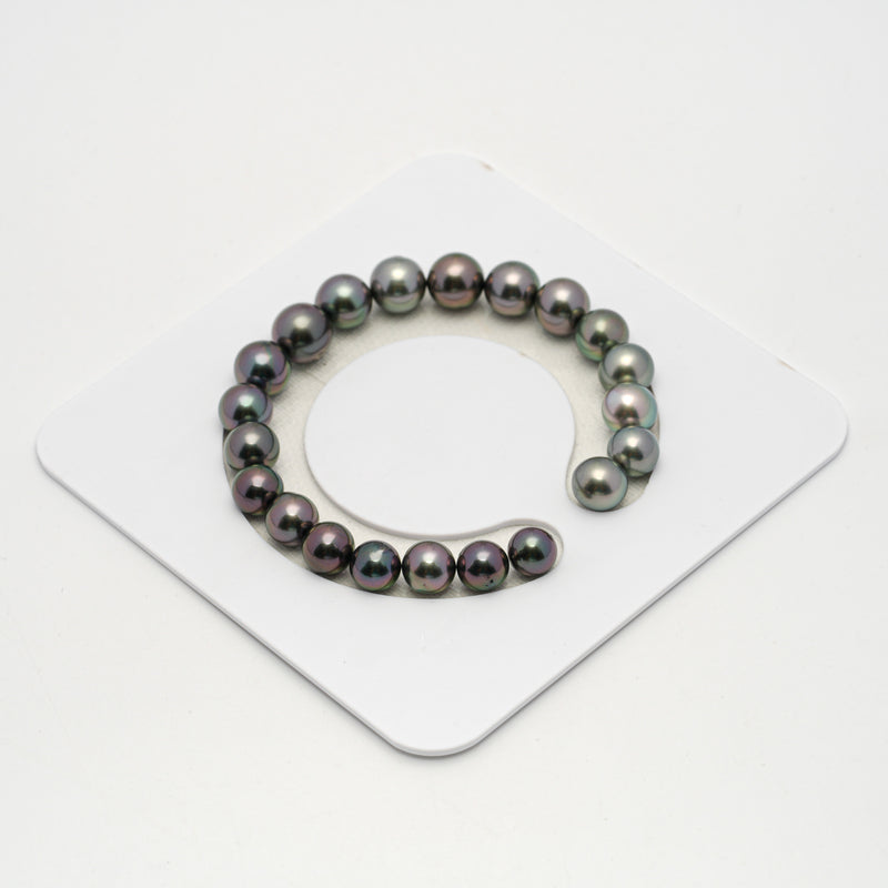 21pcs "High Luster" Green Cherry 8-10mm - SR AAA/TOP Quality Tahitian Pearl Bracelet BR2152 OR6