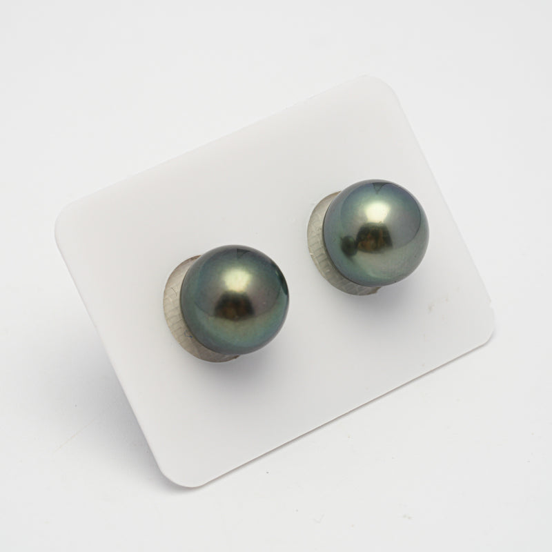 2pcs Green 12.1mm - RSR AAA/AA Quality Tahitian Pearl Pair ER1500