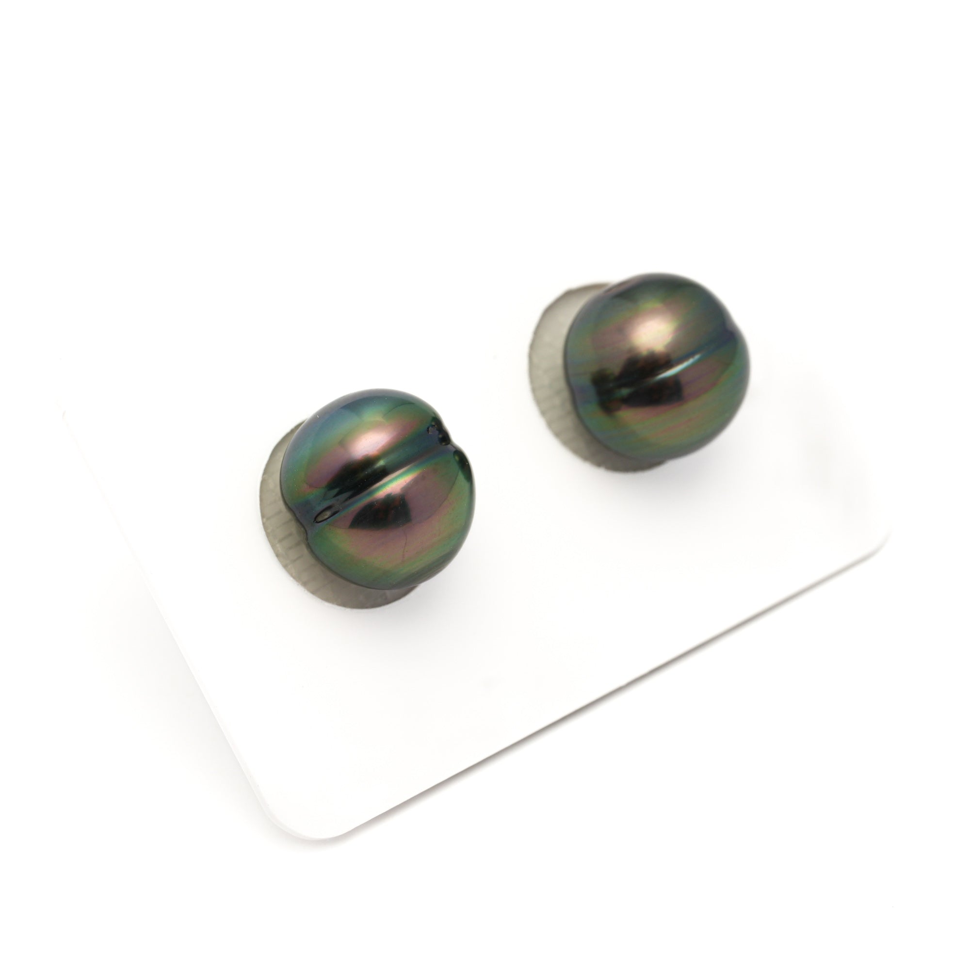 2pcs "High Luster" Peacock 11-11.4mm - CL AAA Quality Tahitian Pearl Pair ER1861 LP1