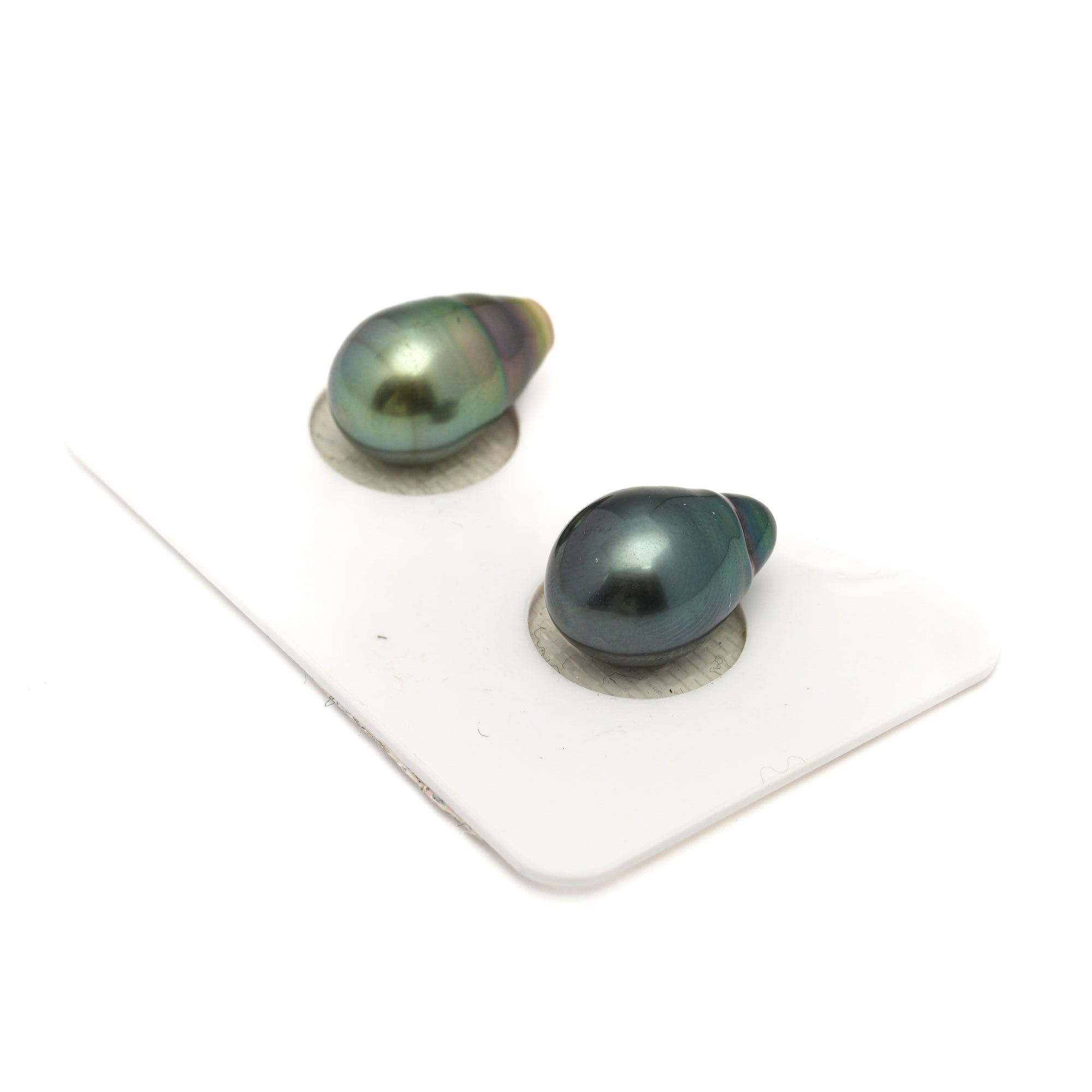 2pcs "High Luster" Multicolor 9.3-10mm - SB AAA Quality Tahitian Pearl Pair ER1874 LP1