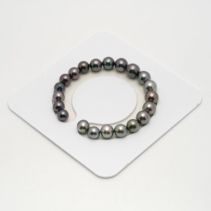 21pcs "High Luster" Green Cherry 8-10mm - SR AAA/TOP Quality Tahitian Pearl Bracelet BR2152 OR6