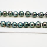 41pcs "High Luster" Blue Green 9-10mm - SB AAA/AA Quality Tahitian Pearl Necklace NL1508 THMIX2.6