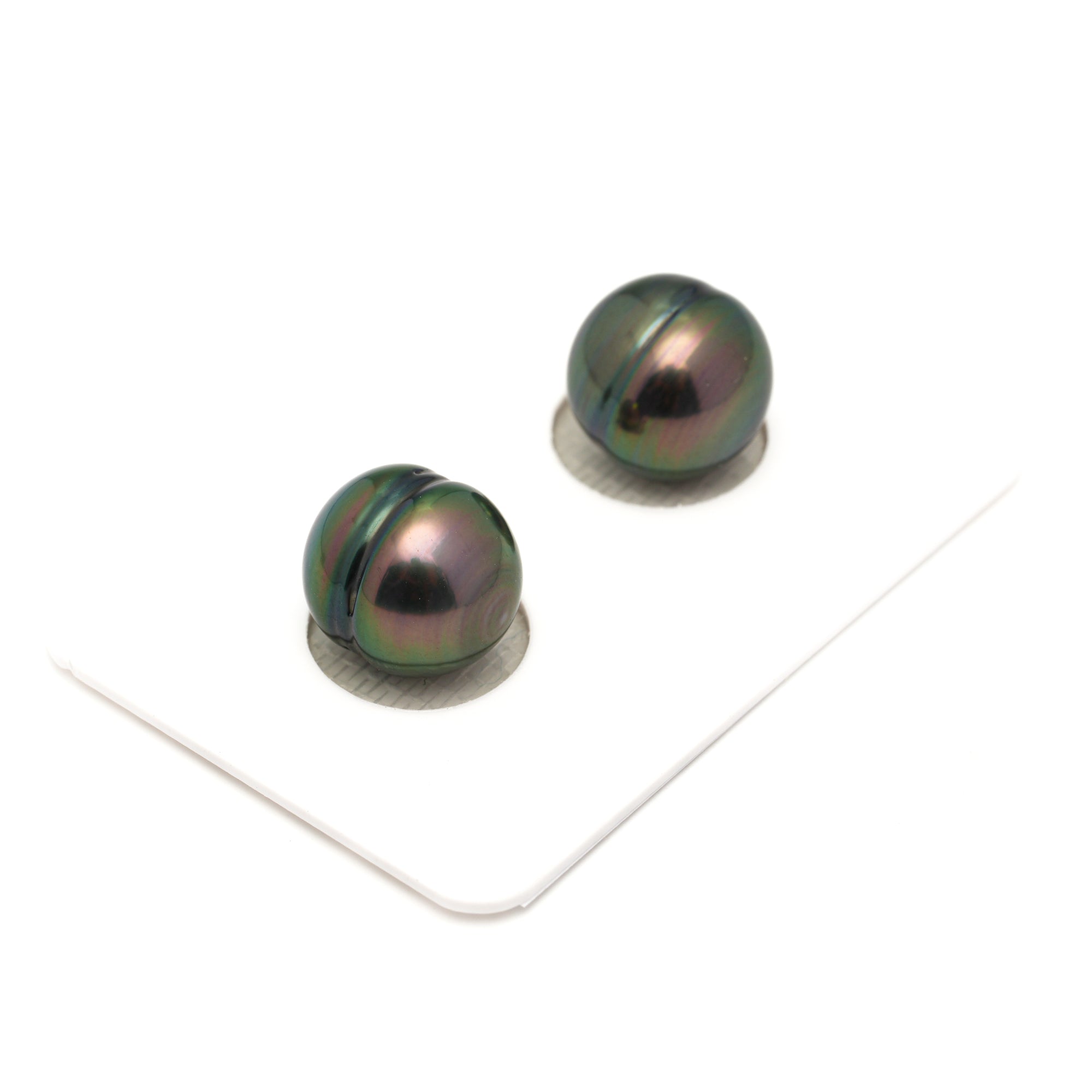 2pcs "High Luster" Peacock 11-11.4mm - CL AAA Quality Tahitian Pearl Pair ER1861 LP1